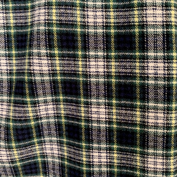 McGee Ireland Flannel Grandfather Shirt Adult L Men’s Large Blue Plaid NWOT 🍀 - Picture 5 of 7